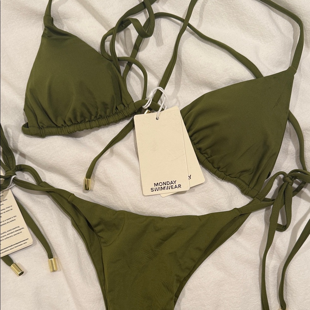 Monday Swimwear Olive Bikini Set